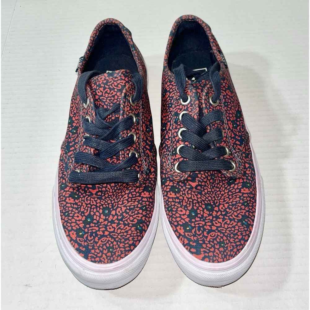 Vans Sneakers Women's 8 Red Blue‎ Floral Tropical Skater Hawaiian
